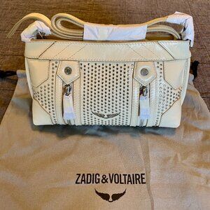 NEW Zadig & Voltaire Sunny Mood Studs Bag in Flash Ecru